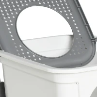 PawHut Maison de toilette Bac à litière pour chat double porte battante et supérieure, pelle fourni, 44L x 55l x 39H cm, blanc(m-12)