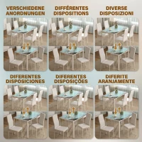Homcom Set Dining Alb Modern – Masa + 4 Scaune Tapitate pentru 4 Persoane(m-8)
