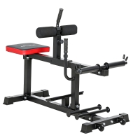 SPORTNOW Banco de treino de pernas, máquina de elevação de panturrilhas, com rodas, equipamento esportivo para exercícios em casa, aço, preto