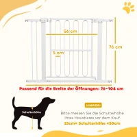 PawHut Portão de proteção para cães, 76-104 cm portão sem perfuração, grade para escadas(m-3)