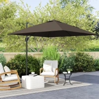 Outsunny Patio Offset Parasol Umbrella - Tan(m-10)