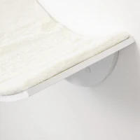 PawHut Prateleira para gatos, montagem na parede, superfície de descanso macia, até 10 kg, 41x28x21 cm, Branco(m-5)