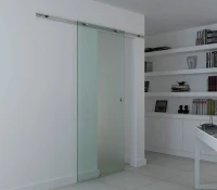 HOMCOM Porta de correr em vidro Porta interior Vidro fosco 102,5 x 205 cm(m-2)
