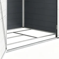 Outsunny 7.9ft x 6.2ft Aluminium Frame and Plastic Wall Shed, with Foundation - Grey(m-14)