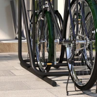 DURHAND Suporte para 4 Bicicletas, resistente às intempéries, suporte adicional, 102 x 92 x 130 cm, Preto(m-5)