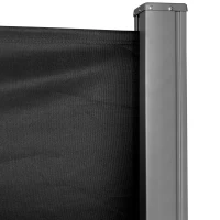 Outsunny Seitlicher Sichtschutz-Rollo, einziehbarer Paravent 3 x 1,6 m, Metall, wasserdichtes Polyester, UV-beständig, Hochdichte 180 g/m², Schwarz(m-4)