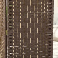 HOMCOM Innen-Paravent aus Holz 4 Paneele faltbarer Raumteiler für Wohnzimmer Schlafzimmer 180 x 180 cm Braun(m-4)