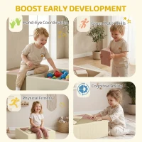 AIYAPLAY Soft Play 9 Piece Foam Climbing Blocks Soft Play Set with Tangram Play, Removable Cover for Kids Room, Ages 3-6 Years(m-7)