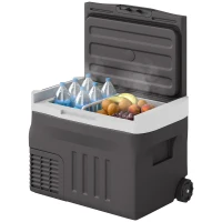 Outsunny Caixa Frigorífica com Compressor 30 L Elétrica com LED Modo ECO Função de Conservação Preto(m-6)
