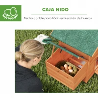 PawHut Gallinero para Exterior de Madera 113,5x67,5x95,5 cm Gallinero con Nido Bandeja Extraíble Techo Impermeable Perchas(m-6)