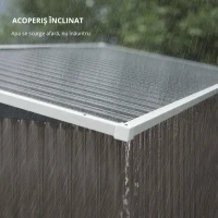 Outsunny Adăpost de grădină din metal căsuță exterioară trei uși blocabile acoperiș înclinat ventilații 234x132x185cm gri(m-5)