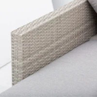 Outsunny Poly-rotan tuinmeubelen 3-delig. loungeset zitgroep set met aflegvlakken(m-8)