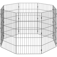 PawHut Recinto per Cani Recinto Espandibile Pieghevole in Metallo 50x80 cm Nero(m-1)