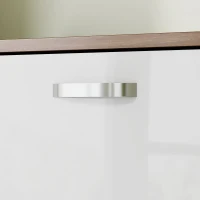 HOMCOM Schuhschrank Schuhmöbel 5 Klapptüren Zweifarbig Weiß/Dunkelbraun Holzoptik(m-5)