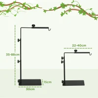 PawHut Suporte para Lâmpada de Aquecimento para Terrários Ajustável em Altura 40x15x95 cm Preto(m-3)