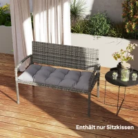 Outsunny Almofada de banco 105 x 46 x 12,5 cm com fitas, Almofada externa para móveis de jardim, Banco, Cinza(m-4)