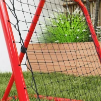 HOMCOM Rede Rebounder para futebol, dobrável, parede de ressalto, ajustável em 5 níveis, metal, 78 x 84 x 65-78 cm, Vermelho(m-5)