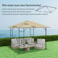 Outsunny Cobertura de reposição para pavilhão 3 x 3 m resistente à água Teto de pavilhão UPF30+ Capa de reposição tecido Oxford, 370 g/m², Bege(m-3)