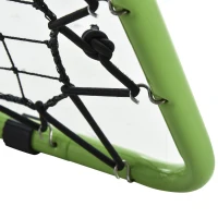HOMCOM Rebounder para Futebol Kickback Rede Parede de Ressalto para Baseball e Basketball, Ressalto em Ambos os Lados, Ajustável em 5 Níveis, Metal, Verde+Preto, 75 x 75 x 64 cm(m-4)