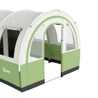 Outsunny Three Man Duo Room Tunnel Tent, with Accessories - Cream/Green(m-13)