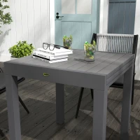 Outsunny Mesa de jardim, mesa outdoor, resistente às intempéries, 162 x 80 x 75 cm, Cinza(m-5)