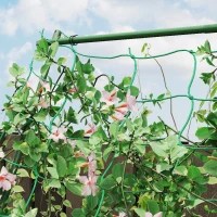 Outsunny Treliça de aço encaixável inoxidável suporte em forma de A para plantas trepadeiras 101x133x227 cm Verde(m-4)