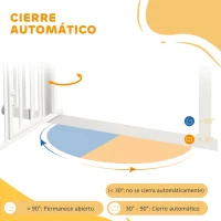 PawHut Barrera de Seguridad para Perros 74-100 cm con Extensión Montaje a Presión Doble Bloqueo para Puerta Escalera Blanco(m-6)