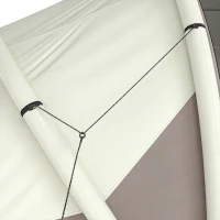 Outsunny Tente Gonflable Camping 2-4 Personnes avec Pompe 2 Chambres et Séjour Imperméable 3000mm 485x245x188cm Gris(m-12)