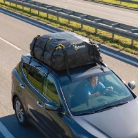 Outsunny Auto Dachbox 21 Kubikfuß Faltbar Wasserdicht Dachgepäckträger mit Anti-Rutsch-Matte 10 Schwerlastgurten 6 Türhaken(m-9)
