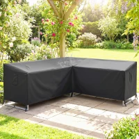 Outsunny Schutzhülle für Gartenmöbel Winterfest Wasserdicht V-förmig Anti-UV Abdeckung 420D Oxford Gewebe 216x216x78 cm Schwarz(m-10)