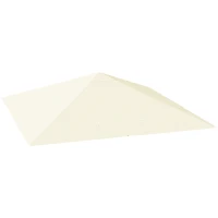 Outsunny Telhado para Pavilhão de Jardim 3x3 m com 8 orifícios de drenagem, em tecido Oxford 600D, Creme branco(m-1)