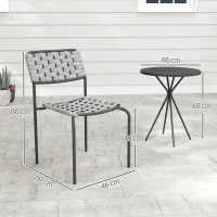 Outsunny Conjunto de Móveis de Jardim em Polyrattan, Lounge Exterior para 2 Pessoas, 3 Peças 2 Cadeiras, Mesa Grau(m-3)
