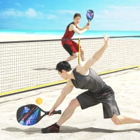 SPORTNOW Conjunto de Pás de Pickleball com 2 Pás Superfície em Fibra de Carbono Cabo Antiderrapante Bolsa para Internos e Externos(m-2)