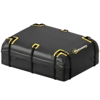 Outsunny Auto Dachbox 21 Kubikfuß Faltbar Wasserdicht Dachgepäckträger mit Anti-Rutsch-Matte 10 Schwerlastgurten 6 Türhaken(m-11)