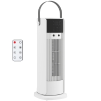 HOMCOM Ventilador de Escritorio con Niebla Luz RGB3 Velocidades Oscilación de 90° Temporizador de 10H Control Remoto Blanco