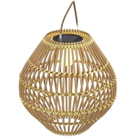 Outsunny Luminária de jardim Lâmpada solar de jardim, PE-Rattan, Design boho, 31 cm x 31 cm x 32 cm, Amarelo