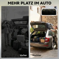 Outsunny Auto Dachbox 21 Kubikfuß Faltbar Wasserdicht Dachgepäckträger mit Anti-Rutsch-Matte 10 Schwerlastgurten 6 Türhaken(m-4)