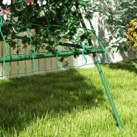 Outsunny Treliça de aço encaixável inoxidável suporte em forma de A para plantas trepadeiras 101x133x227 cm Verde(m-5)