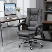 Vinsetto Cadeira de massagem para escritório com função de massagem, incl. apoio para os pés, altura ajustável, 64 cm x 70 cm x 118 cm, Preto(m-6)