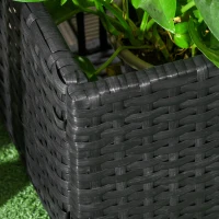 Outsunny Canteiro com treliça, resistente às intempéries, polirrattan, 103 x 29 x 103 cm, Preto(m-5)