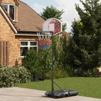 SPORTNOW Cesto de basquete ajustável em altura, independente, com rede e rodas, base grande, 179-209 cm, plástico, aço(m-2)