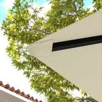 Outsunny Telhado para Pavilhão de Jardim 3x3 m com 8 orifícios de drenagem, em tecido Oxford 600D, Creme branco(m-3)