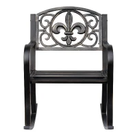 Outsunny Cadeira de balanço para jardim Poltrona oscilante antiga Metal Bronze B60 x T73 x H85cm(m-6)