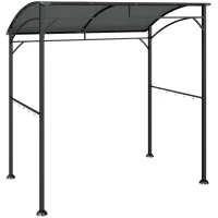 Outsunny Pavilhão para churrasco, Cobertura para churrasqueira, Proteção contra chuva, Ganchos para utensílios, Estrutura de aço, Cinza escuro, 215 x 150 x 182/220 cm(m-1)