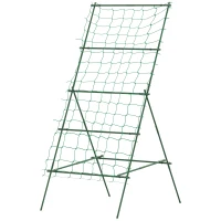 Outsunny Treliça de aço encaixável inoxidável suporte em forma de A para plantas trepadeiras 101x133x227 cm Verde(m-6)