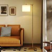 HOMCOM LED Floor Lamp with Remote Control - Gold Tone(m-10)