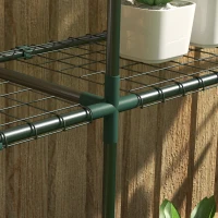 Outsunny Suporte de plantas de 3 níveis, estante para plantas para estufas, galpões, garagens, 222x30x114 cm, Verde escuro(m-4)
