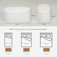 HOMCOM Puff Almacenaje Banco Almacenaje Plegable 72 L 76x38x35 cm Tapizado en Terciopelo Baúl de Almacenamiento Crema(m-3)