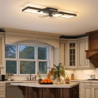 HOMCOM Lampada LED a Soffitto Dimmerabile 3000-6000K con Telecomando e Interruttore, 70x30 cm, Nero(m-7)