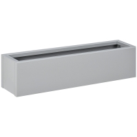 Outsunny Floreira, aço lacado, resistente às intempéries, 91 cm x 22 cm x 22 cm, Cinza